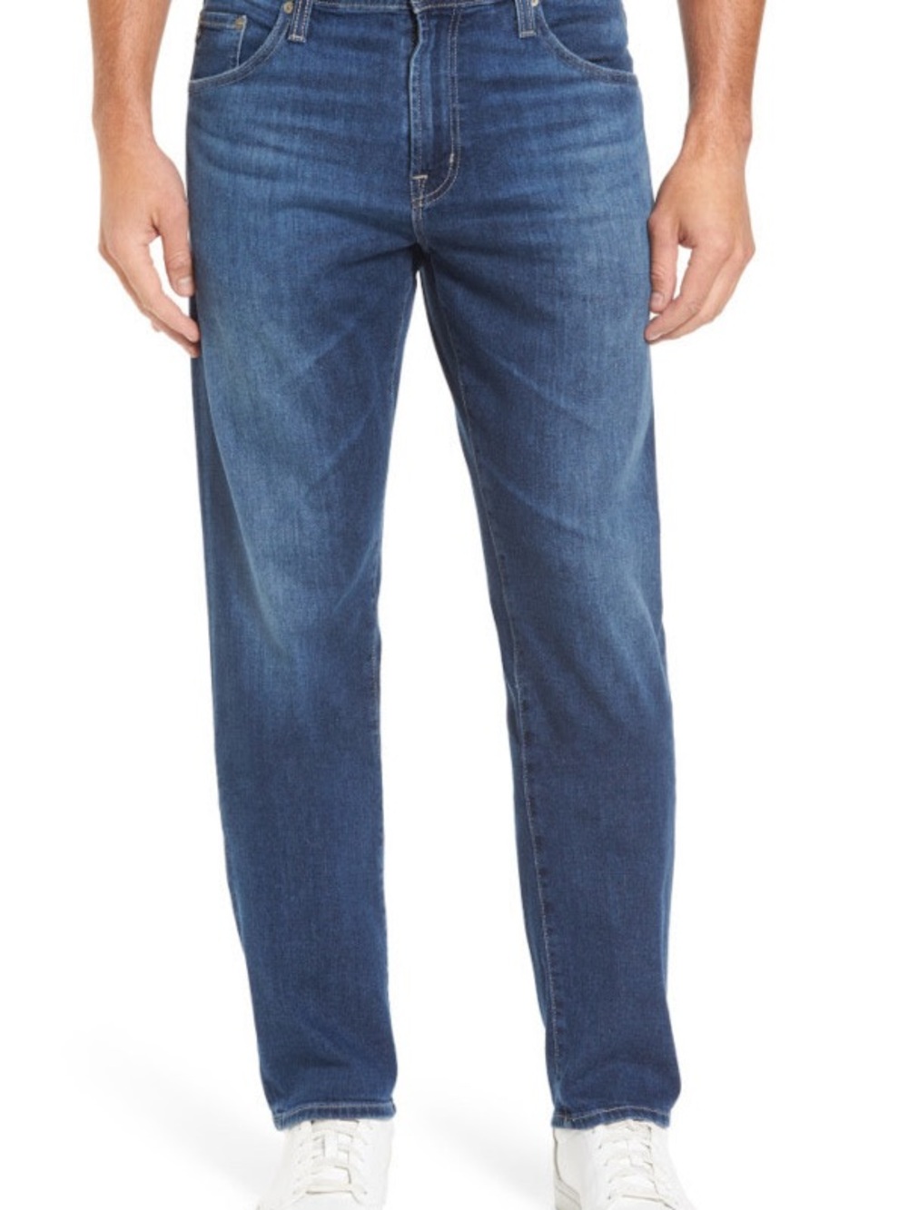 AG The Ives Men's Straight Jeans in Mid Blue